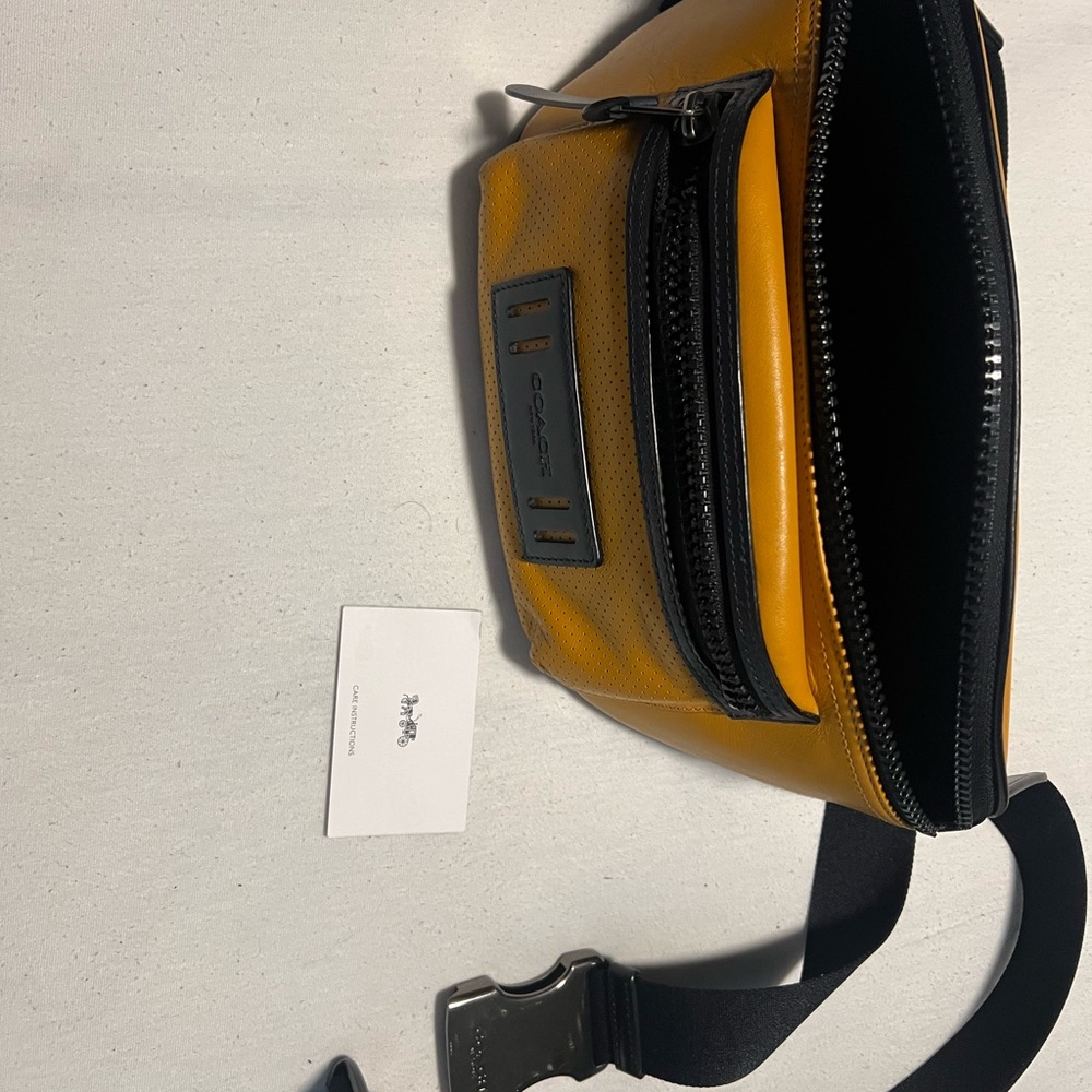 Authentic Coach orange leather belt bag